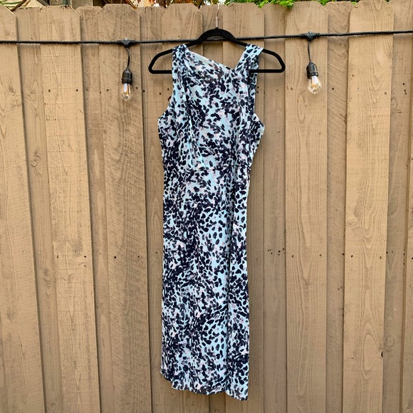 Blue Asymmetrical Neckline Dress -Size 4 - Picture 1 of 3
